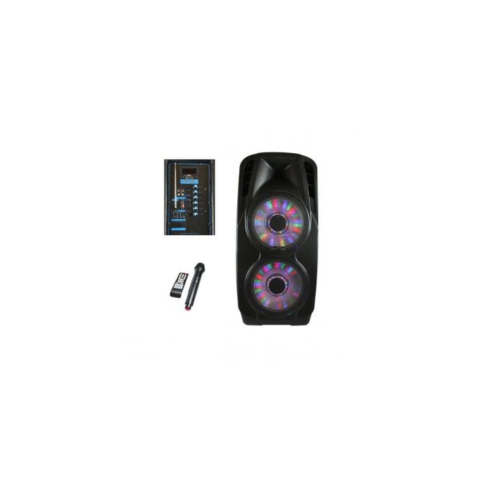 beFree Sound Double 12 Inch Subwoofer Portable Bluetooth Party PA Speaker