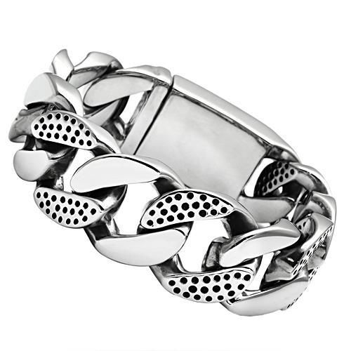 High polished (no plating) Stainless Steel Bracelet with No Stone